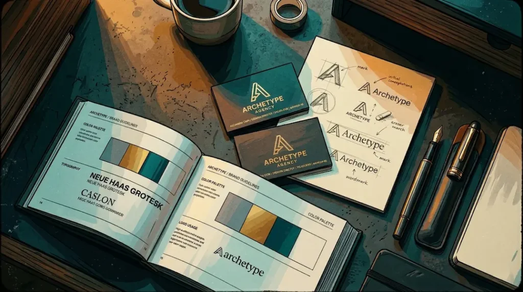 creative design studio branding agency workspace